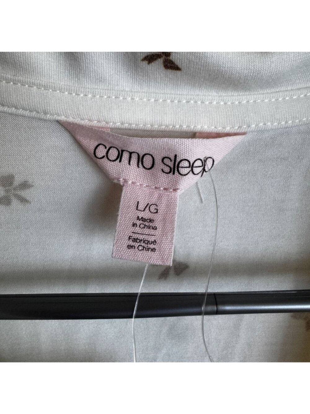 Como Sleep Modal Women's 2 Piece Pajama Pants Set Size L/G Ivory with Bow Print - Picture 4 of 9